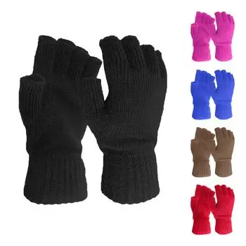 Тонкие трикотажные перчатки для мужчин и женщин синий