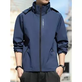 Тонкие ветровки для активного отдыха, мужской штурмовой костюм, ветрозащитная водонепроницаемая куртка, женская одежда для альпинизма больших размеров, повседневное рабочее пальто из мягкой ткани M(50-55kg) чёрный