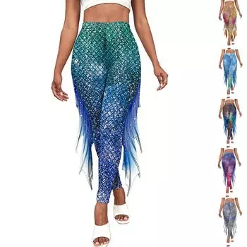 Тонкие женские брюки до бедра с цифровым принтом, брюки с принтом, женские брюки M фиолетовый