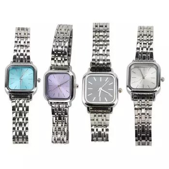 Тонкие женские часы со стеклянным квадратным циферблатом, аналоговые кварцевые наручные часы для молодых девушек, подарок на праздник Blue