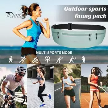 Тонкий беговой пояс, водонепроницаемая поясная сумка, светоотражающий фитнес-кошелек для денег, пояс для пеших прогулок, велоспорта, бега камуфляжный/чёрный