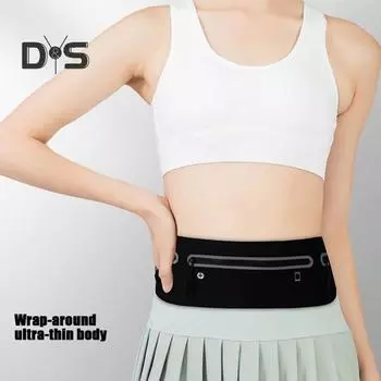 Тонкий беговой пояс, водонепроницаемая поясная сумка, светоотражающий держатель для телефона, поясная сумка, спортивная поясная сумка для пеших прогулок, велоспорта L серый