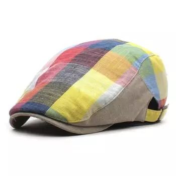 Тонкий берет для мужчин и женщин в стиле ретро, клетчатая кепка с утиным язычком, регулируемая шляпа от солнца, дорожная альпинистская кепка, передняя кепка 56-58cn красный