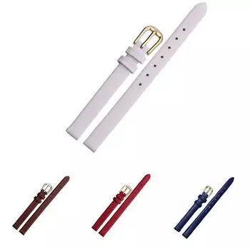 Тонкий браслет из натуральной кожи, ремешок на запястье с пряжкой, женский ремешок для часов 6mm чёрный