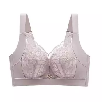 Тонкий бюстгальтер без косточек большого размера для женщин, регулируемый бюстгальтер пуш-ап против провисания для большой груди 36/80
