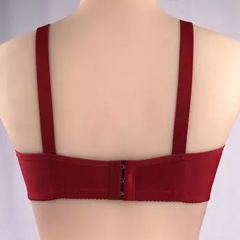 Тонкий бюстгальтер без стали, сексуальный, большого размера, нижнее белье, анти-легкий топ-труба, бюстгальтер для мам, женское нижнее белье 38/85C бордовый