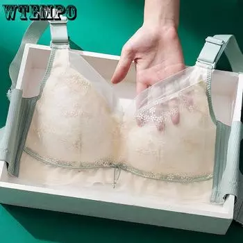 Тонкий бюстгальтер больших размеров для женщин, антипровисающий, без стального кольца, двубортный бюстгальтер 34/75B чёрный