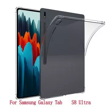 Тонкий чехол для планшета для Samsung Galaxy Tab s8 Ultra, матовый полупрозрачный мягкий чехол из ТПУ, защитный чехол-бампер, чехол S8 Ultra X900/906 прозрачный