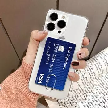 Тонкий чехол для телефона с отделением для карт на 360 градусов для Iphone 14 13 12 11 Pro Max Xr Xs Max 7 8 Plus, силиконовая противоударная задняя крышка For iPhone 11Pro MAX чистый