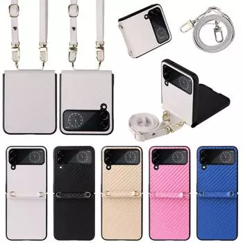 Тонкий чехол из углеродного волокна с защитой от падения для Samsung Galaxy Z Flip4 5g Flip 4 Flip3 Flip 3 Zflip4, чехлы без отпечатков пальцев for Samsung Z Flip 3 чёрный