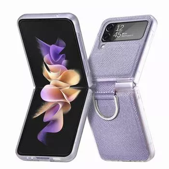 Тонкий чехол с кольцом на палец без отпечатков пальцев для Samsung Galaxy Z Flip 4 5g Flip4 Flip3 Flip 3, защитный чехол для Samsung Flip4, чехлы for Samsung Z Flip 4 белый