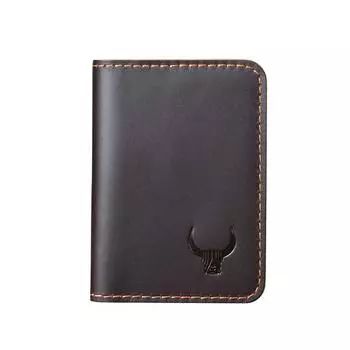 Тонкий держатель для кредитных карт из 100% натуральной кожи для мужчин, тонкий чехол для кредитных карт с несколькими слотами для банковских кредитов кофейный