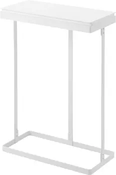 Тонкий держатель для мусорных мешков Yamazaki Jitsugyo с крышкой, 45 л, боковое открытие, белый, Ш39 x Г19 x В55 см, башенный мусорный бак, легко заменяемый 1761 белый