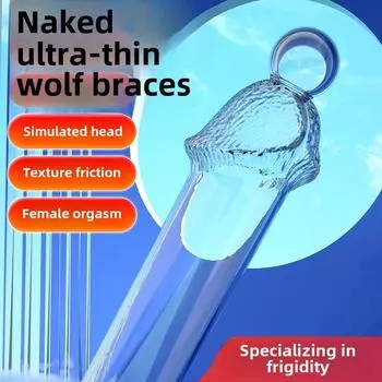 Тонкий десенсибилизирующий презерватив Wolf Tooth для мужчин с кристаллами и бусинами для пениса, имитация открытия, презерватив для головки полового члена, эротические секс-товары spermatophore