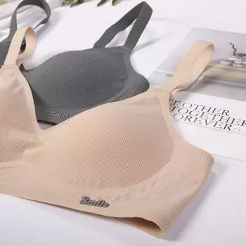 Тонкий джемпер с регулировкой плечевого ремня, средние и тонкие чашки, без стального кольца, латекс, фиксированная сборка чашек, без магнита, большая грудь, маленький бюстгальтер M серебряный серый