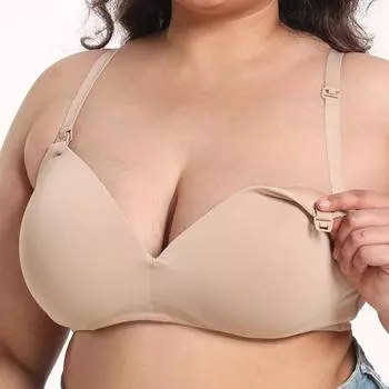 Тонкий глянцевый бюстгальтер для кормления больших размеров с полной чашкой, нижнее белье для кормления, бюстгальтер для беременных 85C голландский белый