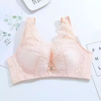 Тонкий хлопковый дышащий бюстгальтер без стали без стали, сексуальный кружевной топ, антилегкое нижнее белье, регулируемый бюстгальтер для женщин 85C чёрный