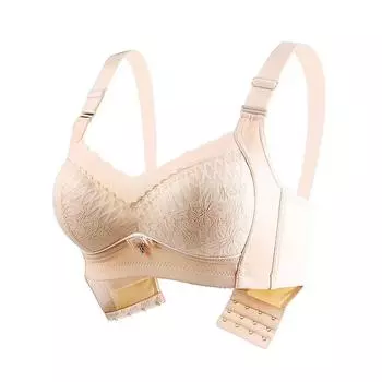 Тонкий хлопок без стального кольца собирает сексуальный бюстгальтер для мам, нижнее белье, регулировка типа, тонкая грудь, большой бюстгальтер для женщин 34 yards/75BC жёлтый