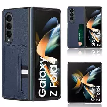 Тонкий и легкий деловой кожаный чехол для Samsung Galaxy Z Fold 4 5g Fold4 Fold3 Fold2 Fold 3, сумка для телефона с 2 слотами для карт for Samsung Z Fold 3 зелёный