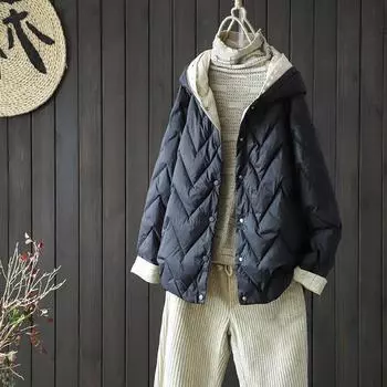 Тонкий и легкий модный пуховик, женская зимняя одежда, новый повседневный свободный с капюшоном, утолщенный, теплый, поддельный, из двух частей, пальто прилив S жёлтый