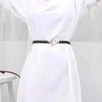 Тонкий индивидуальный модный регулируемый брючный платьице пояс с металлической пряжкой-крючком пояс из искусственной кожи кофейный