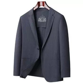 Тонкий костюм из молочного шелка без подкладки, однослойный, весенне-летний, для мужчин, облегающий, солнцезащитный, повседневный, однотонный костюм M