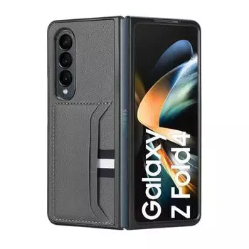 Тонкий кожаный чехол без отпечатков пальцев для Samsung Galaxy Z Fold4 Fold 4 Fold3 Fold2 Fold 3 2 Нескользящий чехол для Samsung Z Fold4 for Samsung Z Fold 2 темно серый
