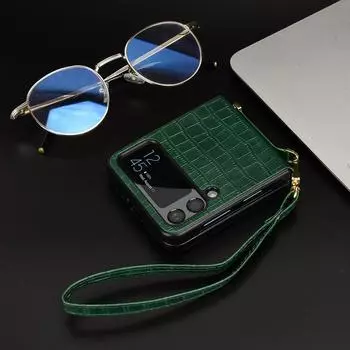 Тонкий кожаный чехол-бумажник с защитой от царапин для Samsung Galaxy Z Flip 4 5g Flip4 Flip3 Flip 3 Складной дизайн без отпечатков пальцев for samsung z flip 3 синий