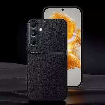 Тонкий кожаный чехол с магнитным покрытием для телефона Samsung S25 S24 FE S23 Ultra S22 S21 A16 A55 A54 A15 A35 A34, мягкий противоударный чехол-бампер MagSafe Samsung S25 чёрный