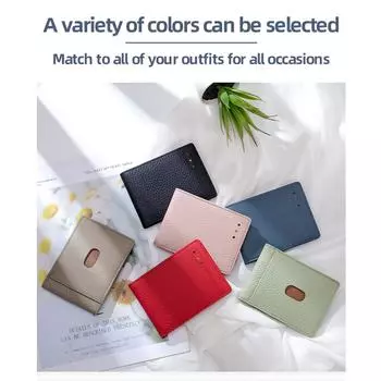 Тонкий кожаный кошелек из искусственной кожи с блокировкой RFID для мужчин и женщин, небольшой держатель кредитных карт, защитный чехол для водительских прав красный