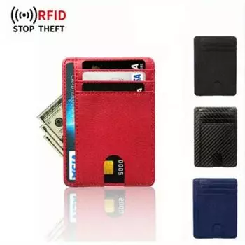Тонкий кожаный кошелек с RFID-блокировкой на 8 слотов, держатель для кредитных карт, чехол для денег, противоугонный чехол для мужчин, женщин, мужчин, модные сумки