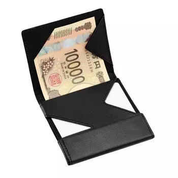 Тонкий кожаный кошелек, тонкий кошелек, сделано в Японии, черный [Abrasas] для мужчин и женщин чёрный