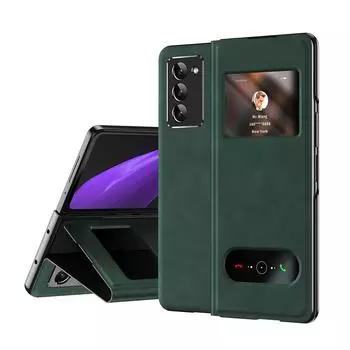 Тонкий кожаный модный чехол с защитой от пыли для Samsung Galaxy Z Fold4 5g Fold 4 Fold3 Fold2 Fold 3 2 Zfold4 с полной защитой for Samsung Z Fold 3 зелёный