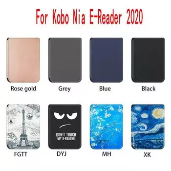 Тонкий магнитный чехол Wake/Sleep для электронной книги Kobo Nia Ereader 2020 PU Ebook Smart Cover Ereader Skin Shell Lightweigh Auto Sleep Funda Capa серый