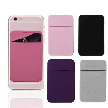 Тонкий мини-держатель для денег, клеящийся задний карман для телефона, карман для карт, наклеиваемый держатель для карт для телефона чёрный