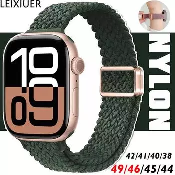 Тонкий нейлоновый ремешок для умных часов Ultra 2 49 мм 10 9 8 7 41 мм 45 мм 46 мм женский мягкий эластичный браслет для часов серии 6 5 4 3 2 SE 40 мм 42 44 мм 38 S10-42 41 40 38mm