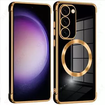 Тонкий однотонный магнитный чехол для телефона Samsung Galaxy S25 Ultra S24 FE S23 Plus S22 S21 с покрытием для беспроводной зарядки, мягкий противоударный бампер из ТПУ Samsung S25 розовый