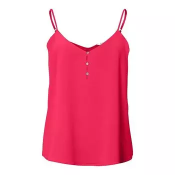 Тонкий однотонный топ без рукавов ТОЛЬКО для женщин S чёрный