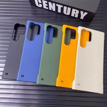 Тонкий ПК безрамочный чехол для мобильного телефона Samsung S25 S22 Ultra S10 Plus S24 S23 S21 S20 Fe однотонный и матовый цветной чехол Samsung S25 бежевый