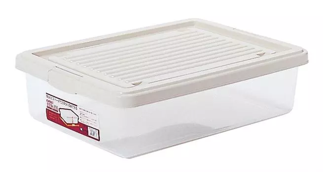 Тонкий пластиковый чехол для хранения одежды Thanko, ширина 55 см, глубина 42 см, высота 15 см, цвет мягкий бежевый