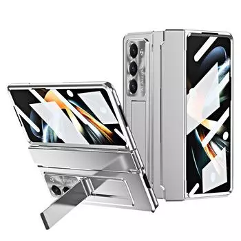 Тонкий пластиковый чехол для Samsung Galaxy Z Fold 6 5 4 3, защитная пленка на шарнире с подставкой, противоударный держатель с полным покрытием Samsung Galaxy Z Fold 6 чёрный