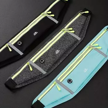 Тонкий пояс для бега, поясная сумка, поясная сумка для пеших прогулок, езды на велосипеде, тренировок, светоотражающий беговой ремень, карманный ремень для бега, дорожный держатель для денег, держатель для телефона чёрный