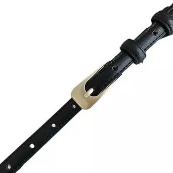 Тонкий пояс для женщин в стиле ретро, универсальная повседневная юбка, простое украшение, кожаный ремешок, пряжка из сплава, нестандартная форма коричневый