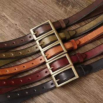 Тонкий ремень для женщин, модный ретро-тренд, декоративная кожа, утолщенный джинсовый ремень из натуральной яловой кожи для женщин 90cm