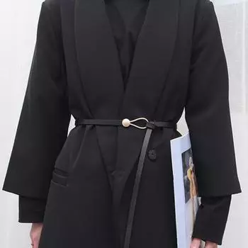 Тонкий ремень из искусственной кожи с пряжкой из сплава, универсальный дизайн без отверстий для женщин верблюд