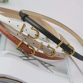 Тонкий ремень с пряжкой в корейском стиле для женщин — универсальный, шикарный и идеально подходит для платьев, костюмов и джинсов.
