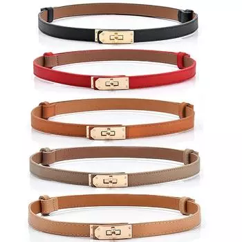 Тонкий ремень, женское платье в стиле ретро, пальто, свитер, костюм, универсальная талия, простой ремень с золотой пряжкой