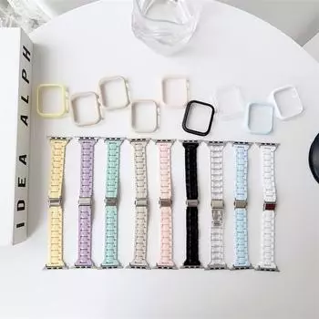 Тонкий ремешок для Apple Watch Band Ultra 1/2 49 мм 10 9 8 7 46 мм 41 мм 45 мм 44 мм 40 мм Акриловый браслет-петля для iWatch 6 se 5 4 3 2 38 мм 42 мм iwatch 1 2 3 4 38mm белый