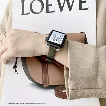 Тонкий ремешок для часов из натуральной кожи и холста с узором «гусиные лапки» для Iwatch Series Ultra 8, 7, 49 мм, 45 мм, 44 мм, креативный ремешок для Apple Watch 6 SE 5, 4, 41 мм For 38mm/40mm/41mm чёрный