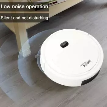 Тонкий робот-пылесос с сильным всасыванием, предотвращение препятствий, низкий уровень шума, несколько режимов уборки, умный подметальный робот белый